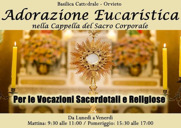 Adorazione Eucaristica per le vocazioni nella Cappella del Corporale