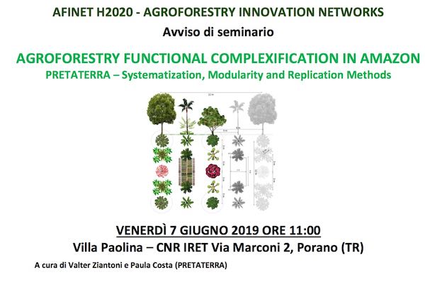 Seminario su "Agroforestry Functional Complexification in Amazon Pretaterra"