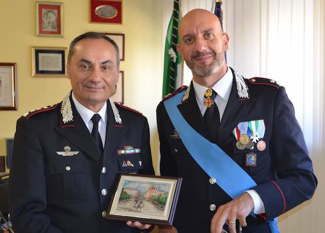 Il maggiore Allegretti lascia l'incarico di comandante della Compagnia Carabinieri