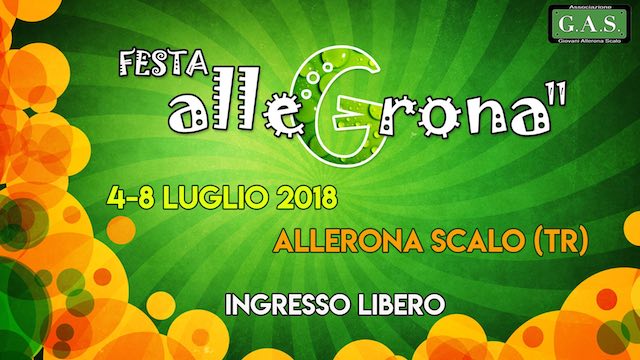 Cinque serate gratuite per l'undicesima edizione della "Festa AlleGrona"