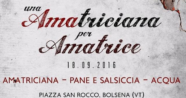 "Una AMAtriciana per Amatrice". Cena di solidarietà in Piazza San Rocco