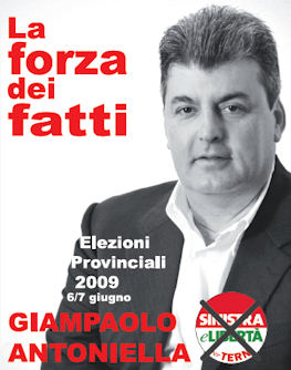 Elezioni Provinciali. Giampaolo Antoniella per Sinistra e Libert&agrave;: onest&agrave;, volont&agrave;, capacit&agrave;