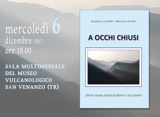 Gaetana Lucchetti e Massimo Fraolo presentano il libro "A occhi chiusi"