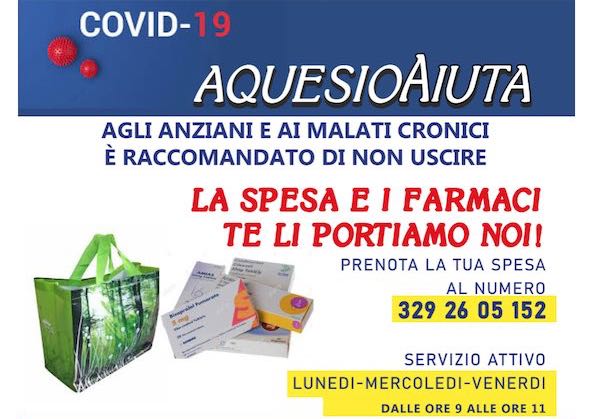 Spesa e farmaci a domicilio, torna il progetto "AquesioAiuta"