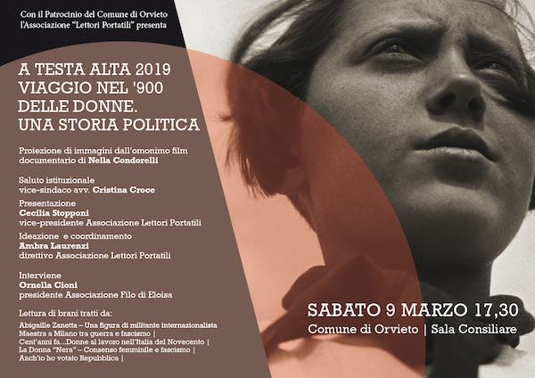 A testa alta 2019. "Viaggio nel '900 delle donne. Una storia politica"