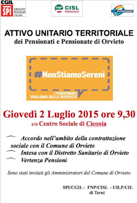 Attivo unitario territoriale delle pensionate e dei pensionati di Orvieto