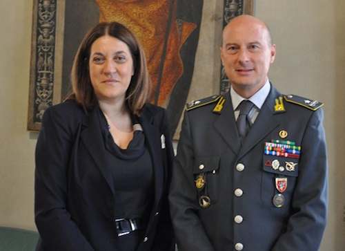 Catiuscia Marini riceve il nuovo comandante della Guardia di Finanza