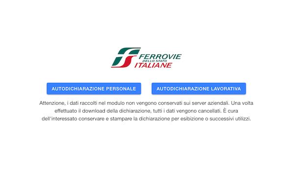 Coronavirus, FS Italiane lancia l'App per autocertificazione spostamenti