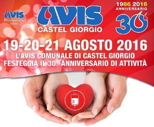 Trentesimo anniversario per l&rsquo;Avis di Castel Giorgio, tre giorni di eventi