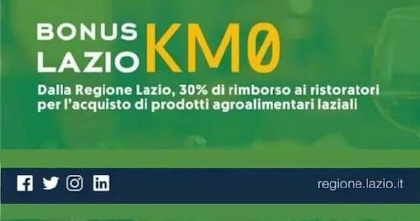BonusLazioKm0, un sostegno ai ristoratori e a tutta la filiera agroalimentare