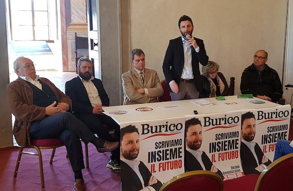 Cinque liste per la coalizione "Burico Sindaco"