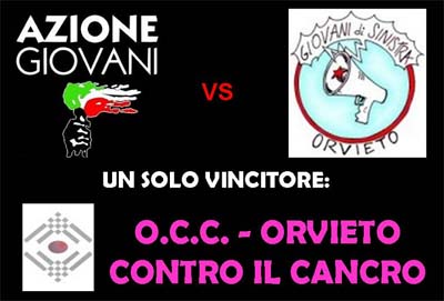 Azione Giovani Orvieto e Giovani della Sinistra Orvietana scendono in campo... un goal per Orvieto contro il Cancro