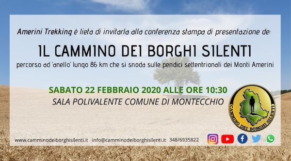 Alla Sala Polivalente si presenta il Cammino dei Borghi Silenti