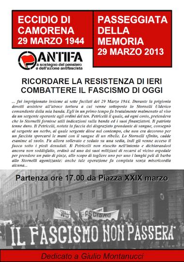29 marzo: la cerimonia del Comitato cittadino antifascista