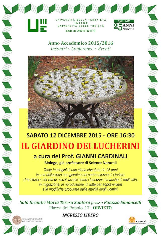 L'Unitre di Orvieto incontra il biologo Gianni Cardinali