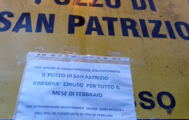 Pozzo di San Patrizio chiuso. Olimpieri (IeT): "Ennesimo flop"