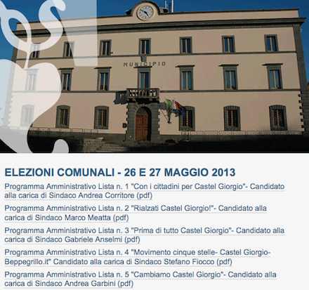 Castel Giorgio pronto per le amministrative. 5 gli aspiranti a sindaco: le liste e i programmi