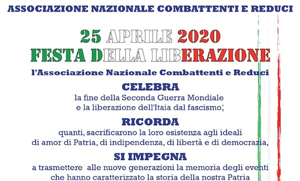 Associazione Combattenti e Reduci: "Tricolori alla finestra per la Liberazione"