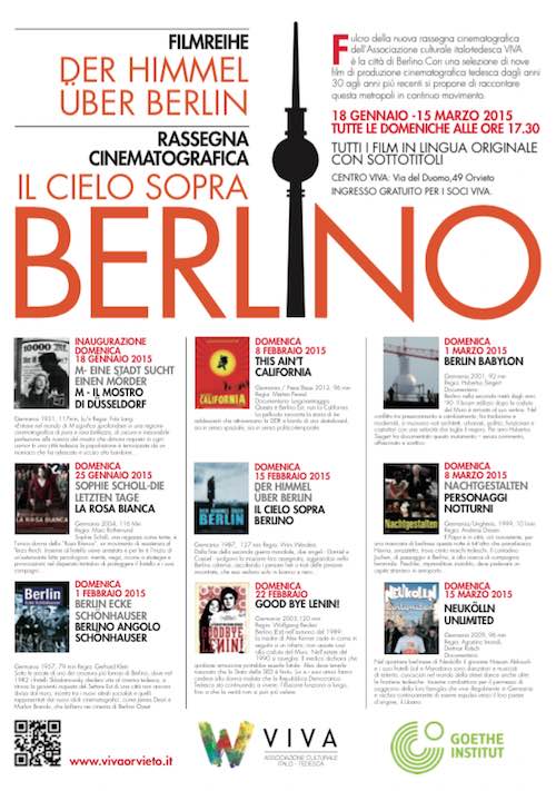 Nove film d'autore al Centro Viva per la rassegna cinematografica "Il cielo sopra Berlino"