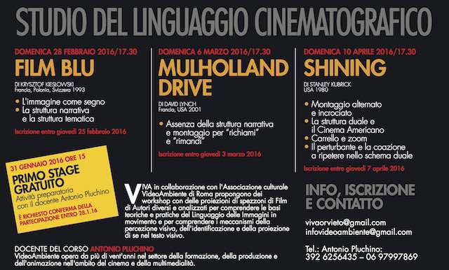 Kino-Workshop al Centro Viva. A lezione di linguaggio cinematografico