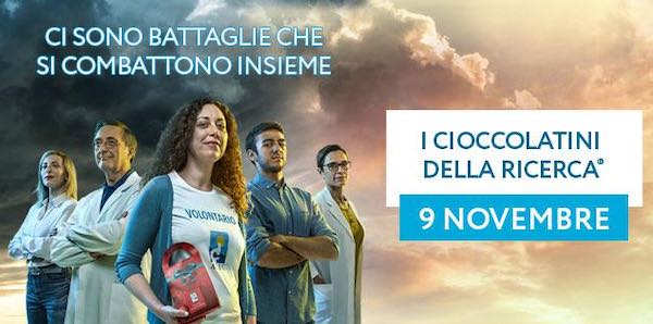 Airc scende in piazza, tornano i Cioccolatini della Ricerca
