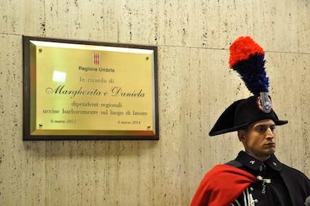 A Perugia la cerimonia commemorativa delle dipenenti della Regione uccise un anno fa