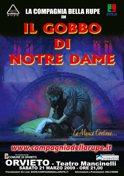 La Compagnia della Rupe torna al Mancinelli di Orvieto con il nuovo spettacolo "Il Gobbo di Notre Dame". Sabato 21 marzo