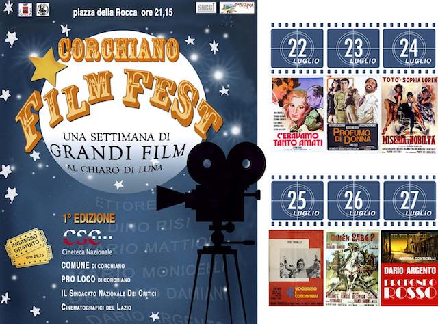 "Corchiano Film Fest", una settimana con le grandi pellicole restaurate
