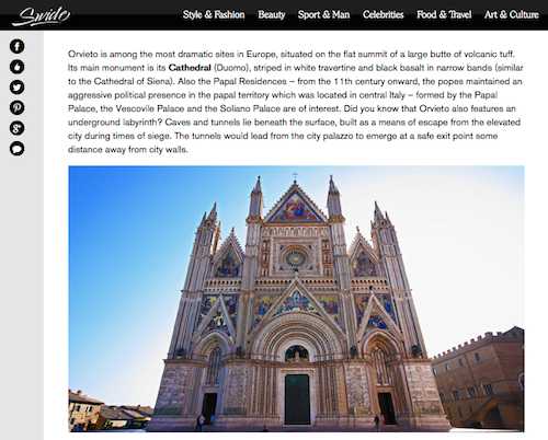 Orvieto tra le dieci città "belle e sottovalutate" del Centro Italia per il sito di DeG