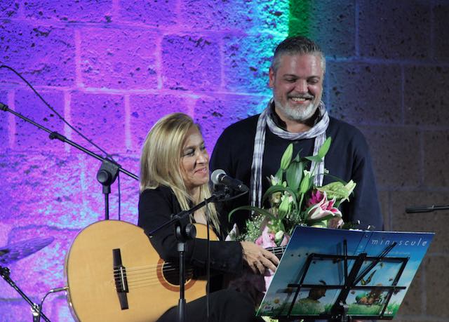 Grazia Di Michele al Festival del Dialogo. Con Raffaele e Andrea, è subito Gioia