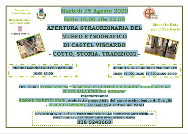 Apertura straordinaria del Museo Etnografico, si presenta la nuova Sala Etrusco Romana