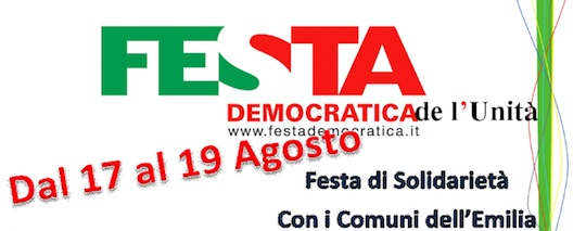 La Festa Democratica di Ficulle dedicata alla solidarietà con i Comuni dell'Emilia