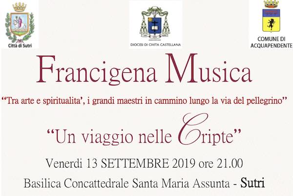 Francigena Musica, concerto nella Cripta della Basilica Concattedrale