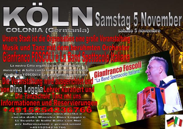 Gianfranco Foscoli in concerto a Colonia. Conquista gli States e va in onda su Canale Italia