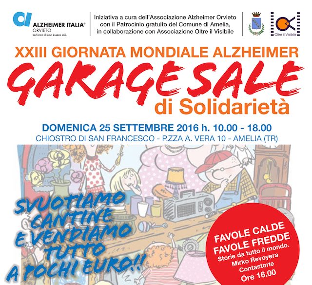 L'Associazione Alzheimer Orvieto organizza un "Garage Sale di Solidarietà"