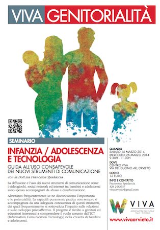 Seminario Viva Genitorialità. "Infanzia-Adolescenza e Tecnologia"