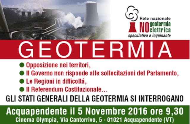 Nogesi chiama agli "Stati generali della geotermia ad Acquapendente"