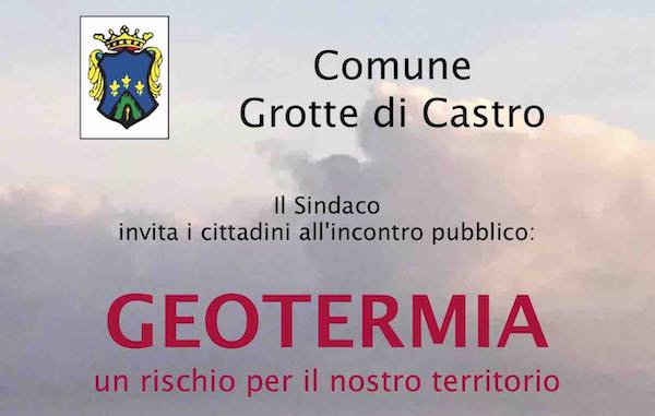 Incontro pubblico su "Geotermia: un rischio per il nostro territorio"