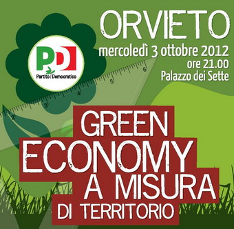 "Green Economy a misura di territorio". Iniziativa PD Orvieto al Palazzo dei Sette