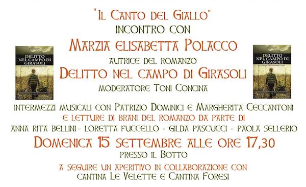 "Il Canto del Giallo". Incontro letterario con Marzia Elisabetta Polacco
