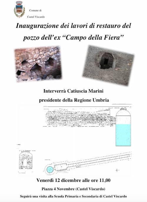Taglio del nastro per il pozzo medievale di Piazza IV Novembre e la ristrutturazione delle scuole
