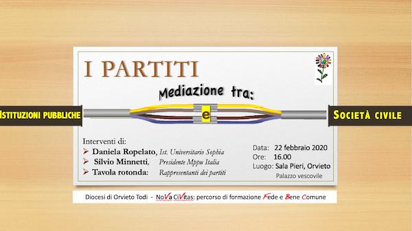 Alla Sala Pieri "I partiti. Mediazione tra istituzioni pubbliche e società civile"