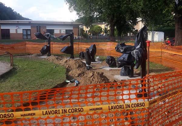 Lavori in corso nei giardini di Ciconia. "Sarà una palestra a cielo aperto"