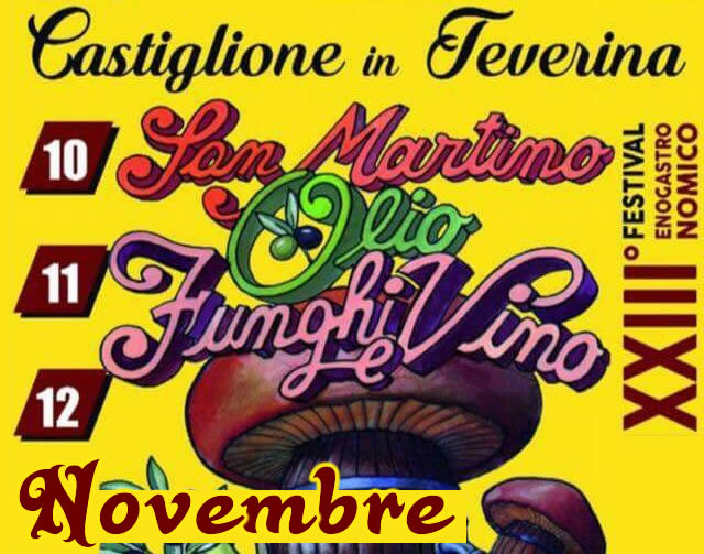 Dal 10 al 12 novembre tutti a "San Martino, Olio, Funghi e Vino"