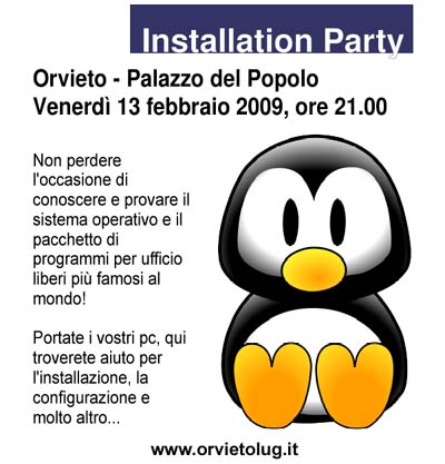L'Associazione OrvietoLug organizza il Linux e OpenOffice.Org Installation Party 