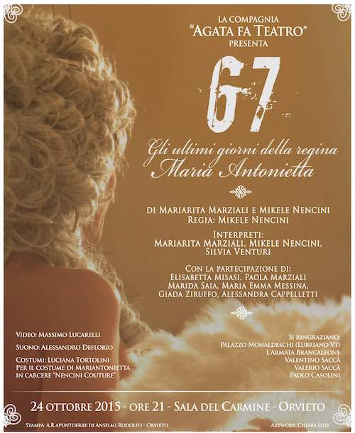 “Agata fa Teatro” in scena il 24 ottobre con “67 Gli ultimi giorni della regina Maria Antonietta”