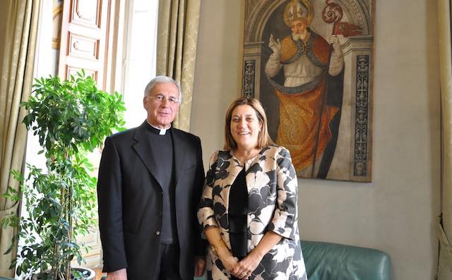 La presidente della Regione riceve il neo-presidente della Ceu, monsignor Renato Boccardo