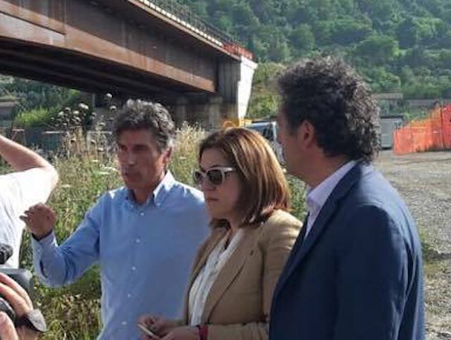 La presidente della Regione Catiuscia Marini in visita al cantiere della Complanare