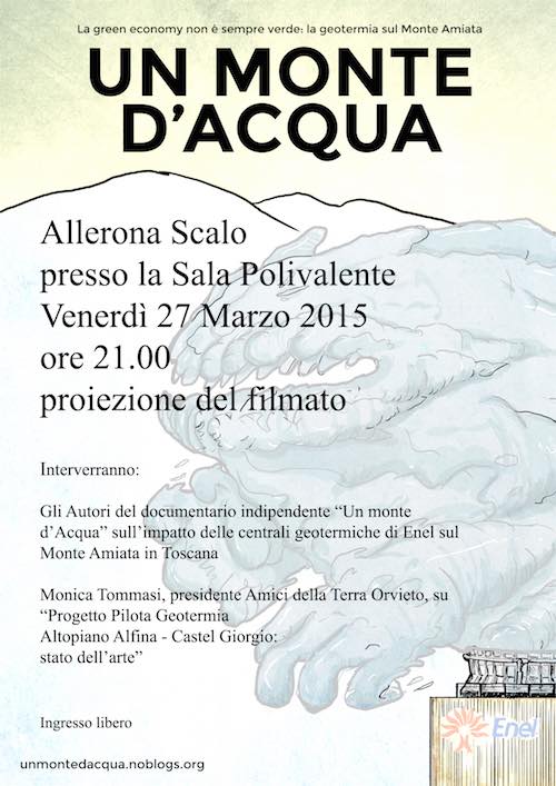 Proiezione del documentario "Un monte d'acqua" e dibattito sull'impatto della geotermia