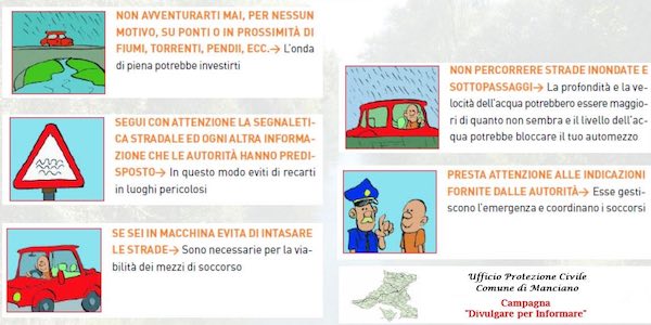 "Divulgare per informare", in caso di maltempo ecco cosa fare in casa e in auto